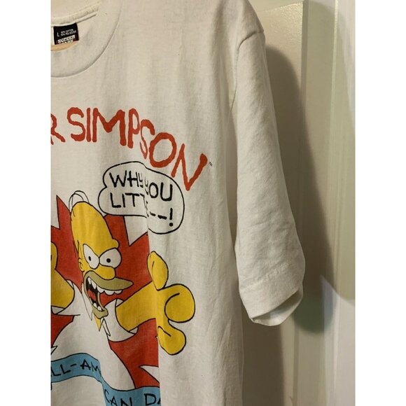 VTG 90s Homer Simpson‎ T Shirt  Why You Little __! All American Dad Screen Stars - Picture 5 of 9